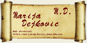 Marija Dejković vizit kartica